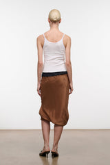 ODETTE SILK SKIRT | CIGAR BLACK