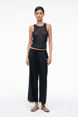 KIRBY SILK CROPPED PANT | BLACK