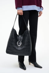 MAYA HOBO BAG | BLACK WOVEN