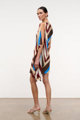 SABINA SILK DRESS | CAFFE STRIPE