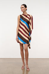 SABINA SILK DRESS | CAFFE STRIPE