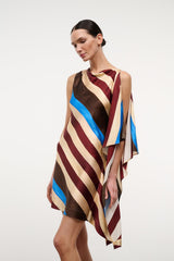 SABINA SILK DRESS | CAFFE STRIPE
