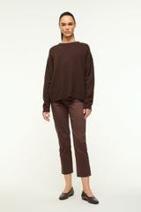 SERRANO CASHMERE RELAXED CREW | DARK CHOCOLATE