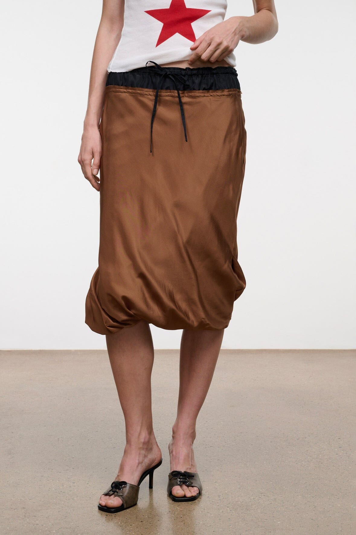 ODETTE SILK SKIRT | CIGAR BLACK