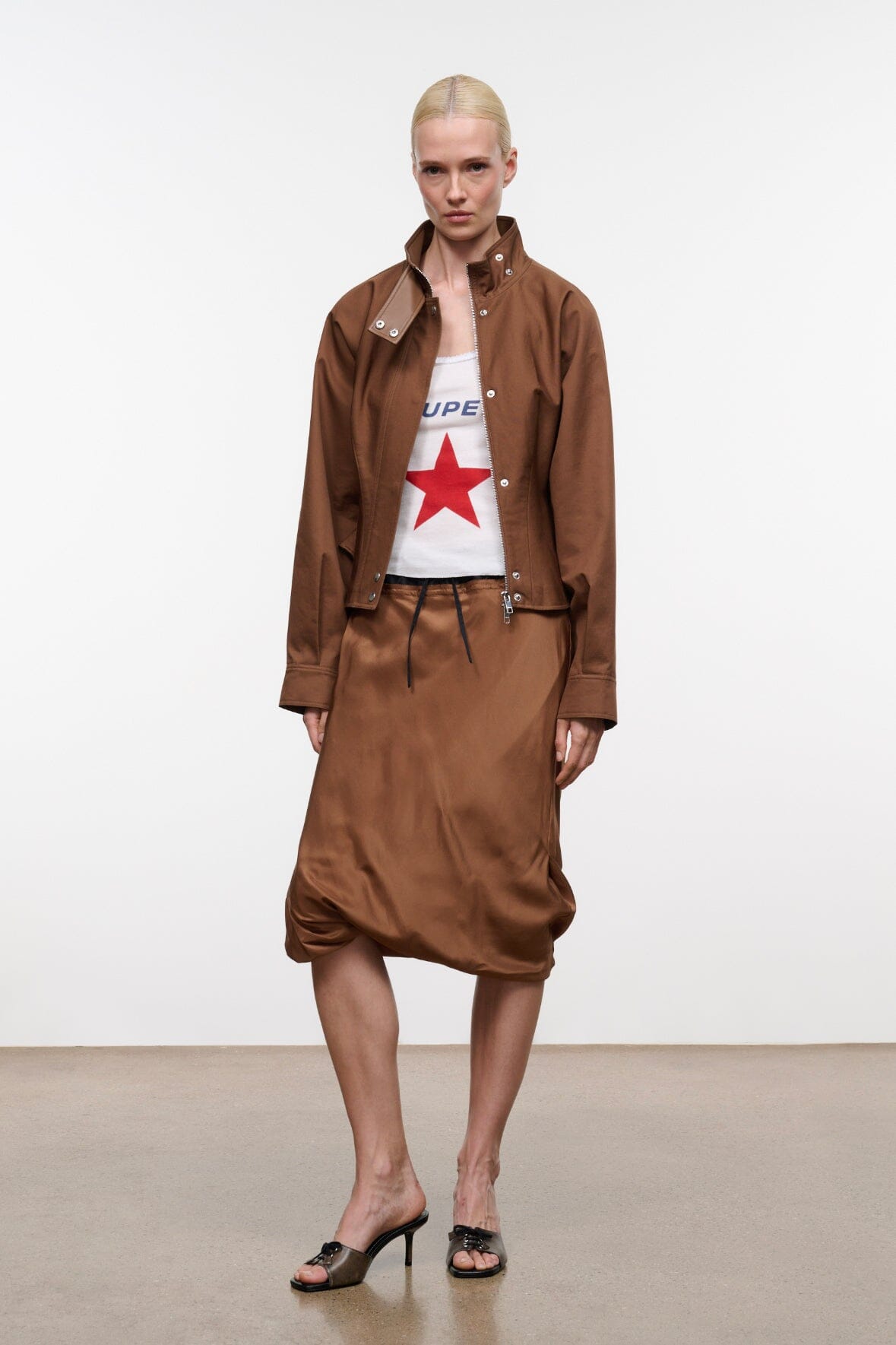 ODETTE SILK SKIRT | CIGAR BLACK