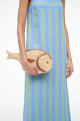 PESCE RAFFIA CLUTCH | NATURAL TAN