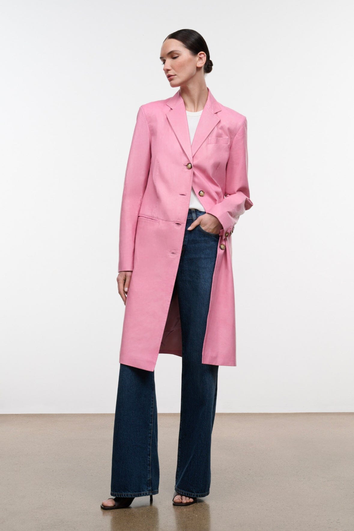 WYATT LEATHER COAT | WILD ROSE