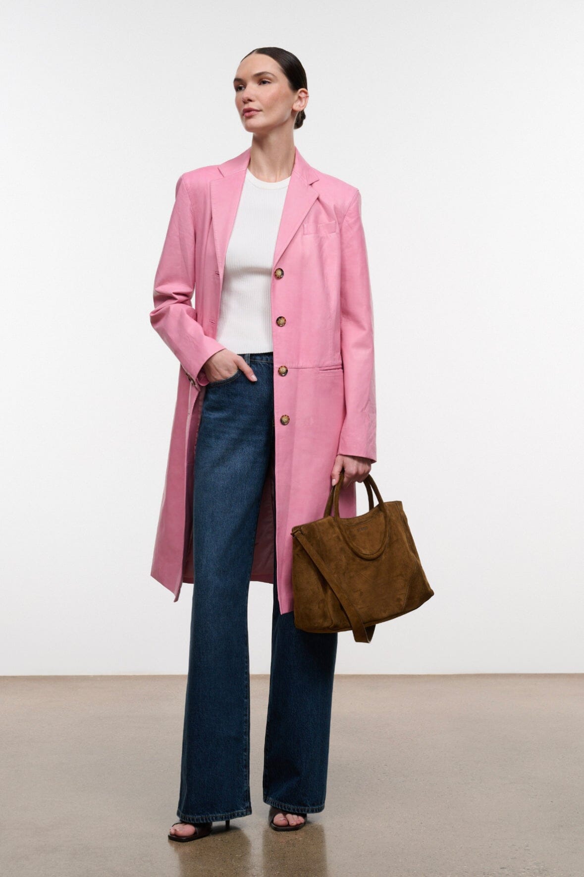 WYATT LEATHER COAT | WILD ROSE