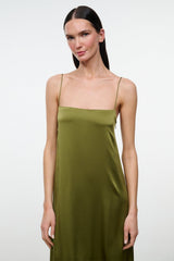 DELFINA SILK DRESS | PEAR
