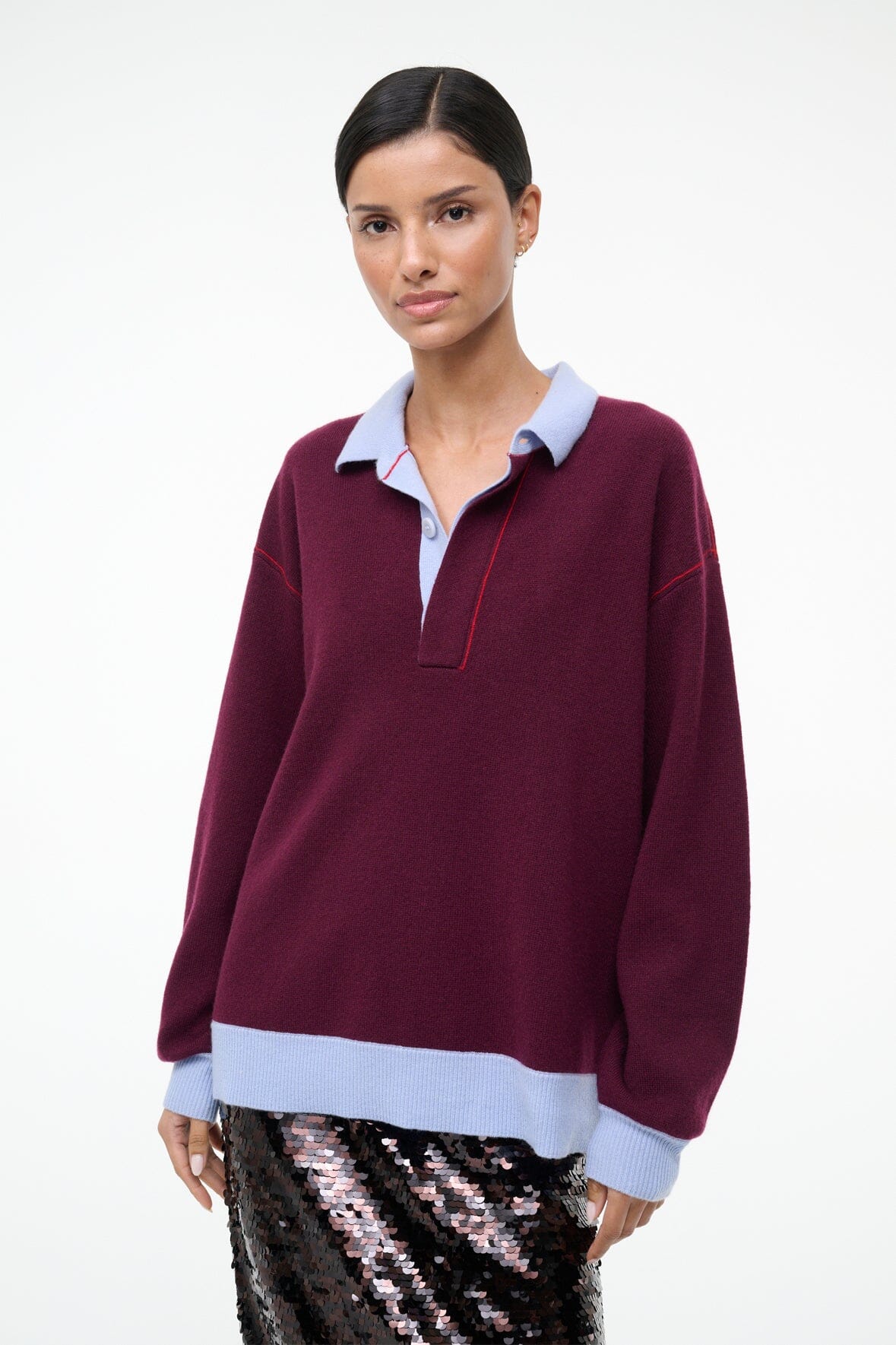 MICHAEL CASHMERE SWEATER | CRIMSON