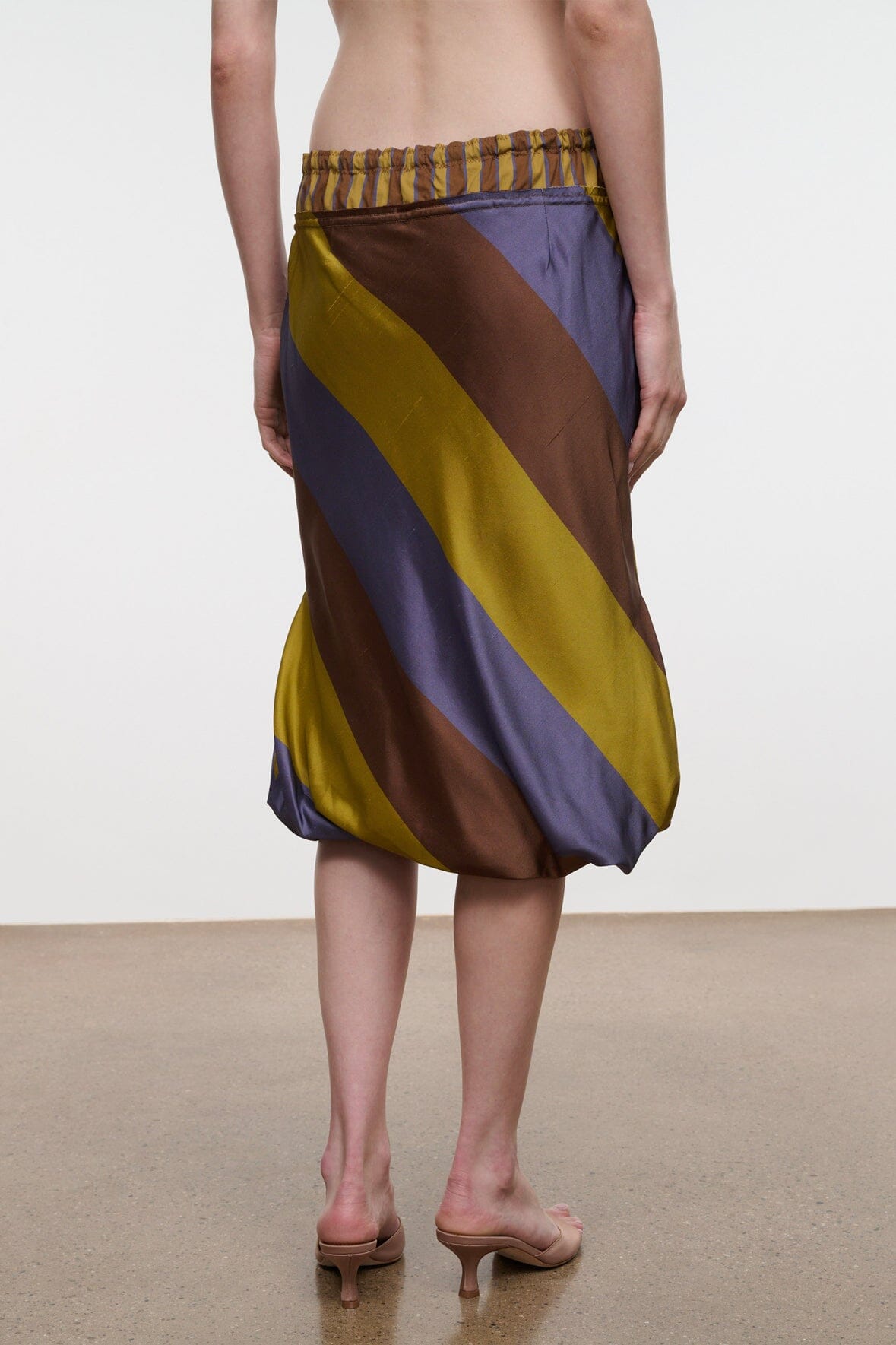 ODETTE SILK SKIRT | SIENNA STRIPE CIGAR STRIPE