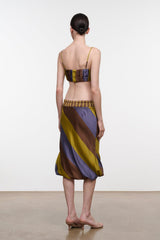 ODETTE SILK SKIRT | SIENNA STRIPE CIGAR STRIPE