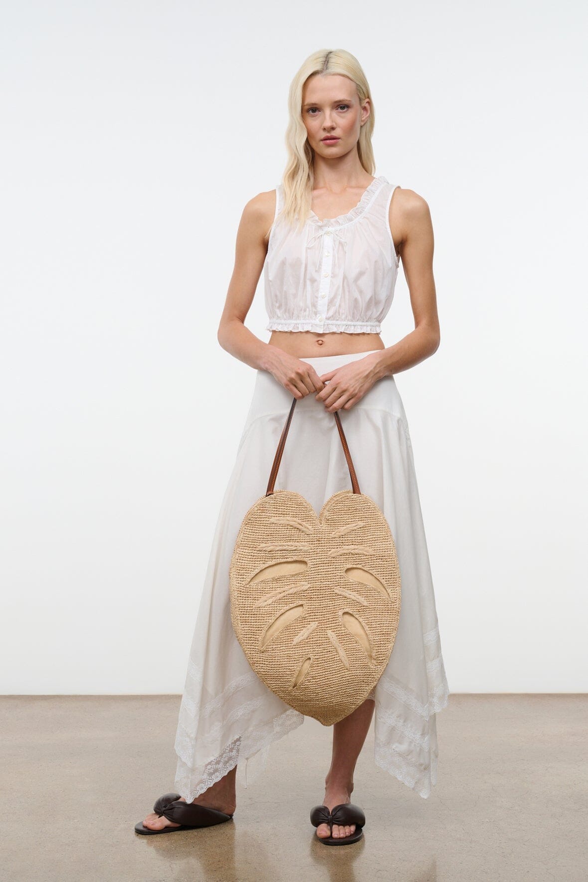 LARGE PALM RAFFIA BAG | NATURAL