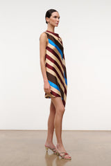 SABINA SILK DRESS | CAFFE STRIPE