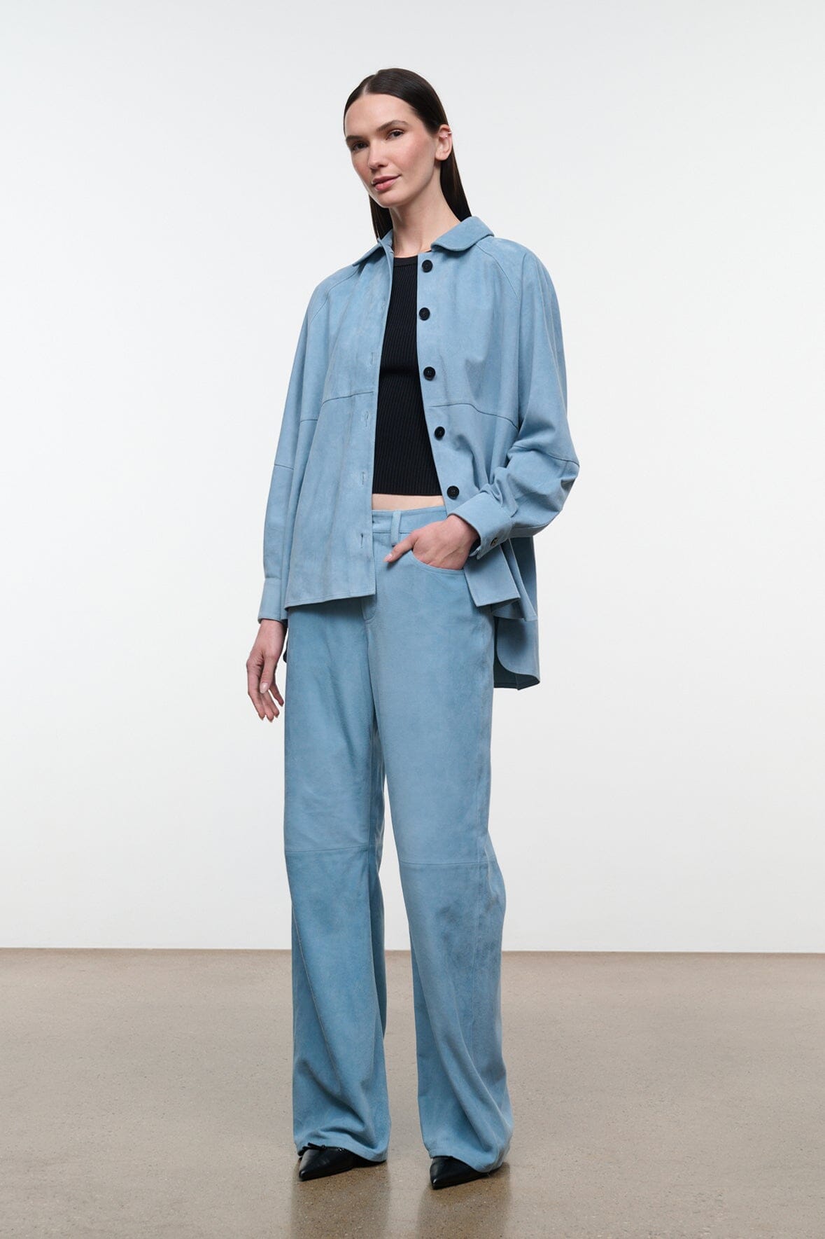 JOSETTE SUEDE SHIRT | SKY