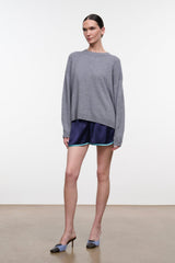 SERRANO CASHMERE RELAXED CREW | ASH