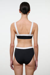 DEVON HIGH RISE BIKINI BOTTOM | BLACK WHITE