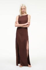 COSTA LINEN DRESS | DARK OAK