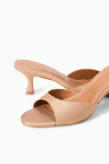 BRIGITTE SATIN MULE | CASHEW