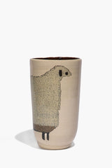 CERAMIC SHEEP VASE | TALL