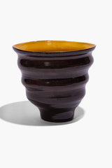 STACKED CONE VASE | BURGUNDY MUSTARD GLAZE