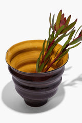 STACKED CONE VASE | BURGUNDY MUSTARD GLAZE
