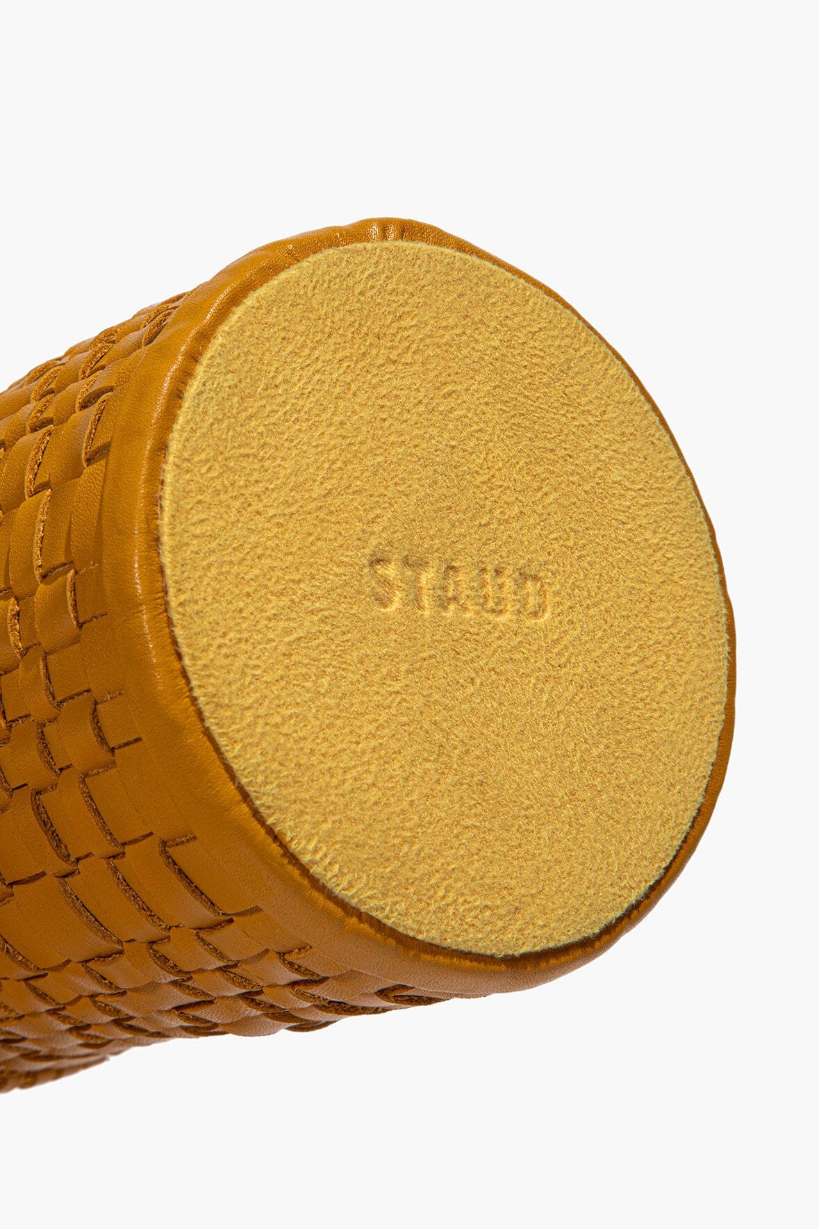 ROWE WOVEN LEATHER CANDLE | GOLDENROD