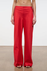 STROLL SILK DUPIONI PANT | RED ROSE