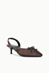 ALBA BALLET SLINGBACK | ESPRESSO SATIN