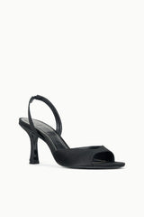 BRIGITTE HEEL | BLACK SATIN