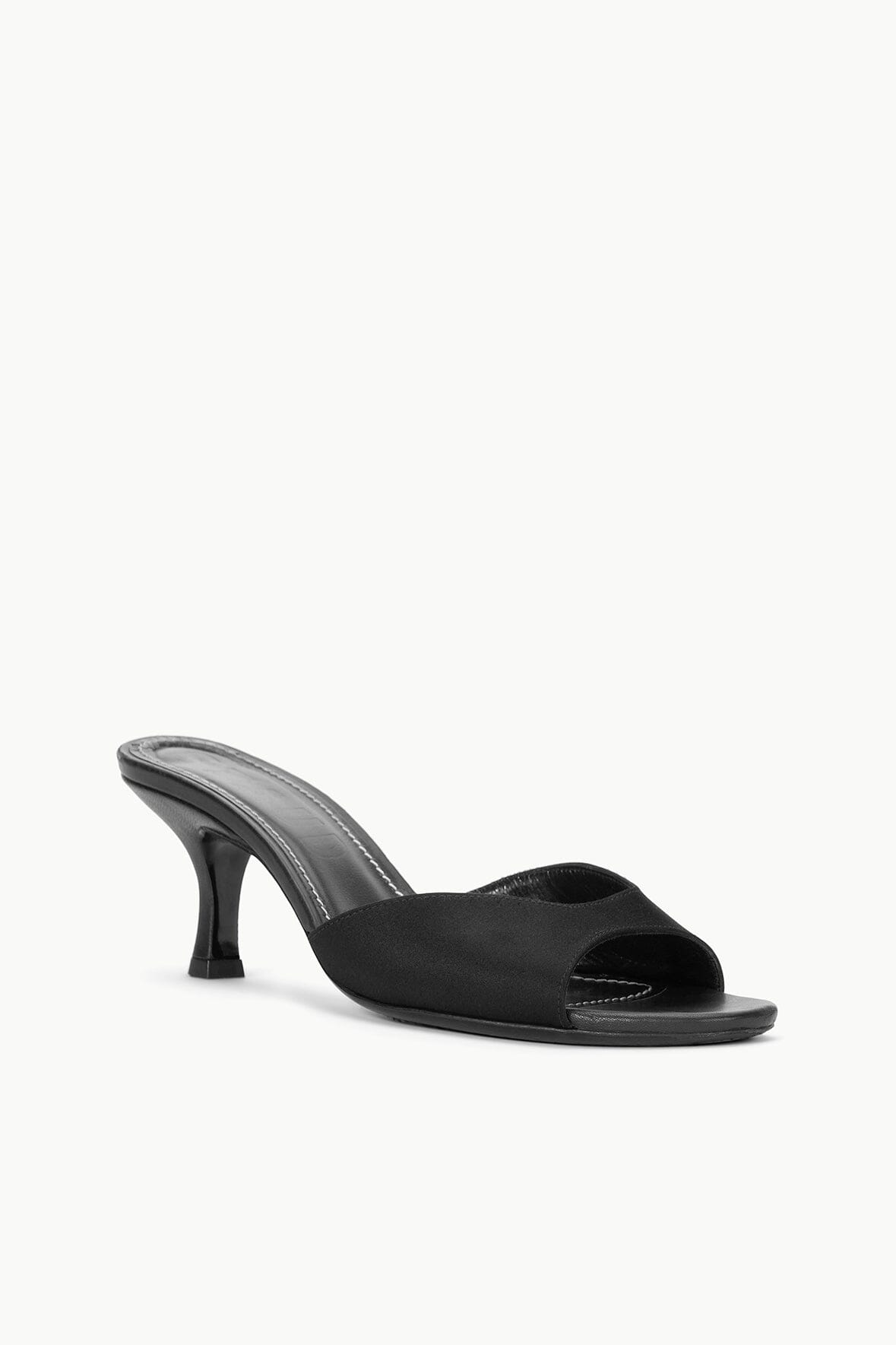 BRIGITTE SATIN MULE | BLACK