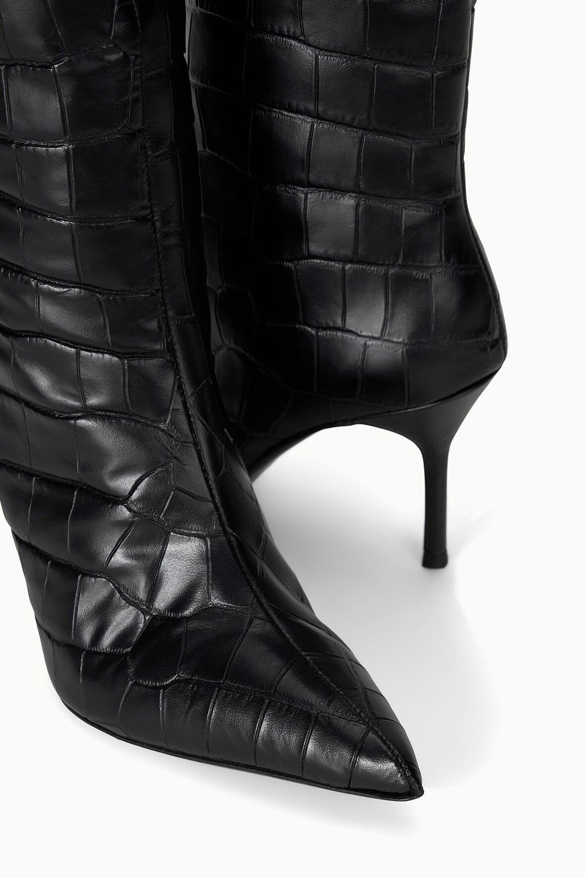 SEBASTIAN HIGH HEEL BOOT | BLACK CROCO