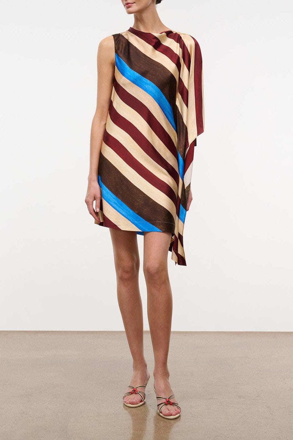 SABINA SILK DRESS | CAFFE STRIPE